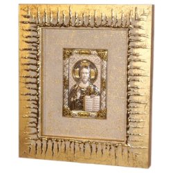 Декоративное панно Иисус в золотой рамке