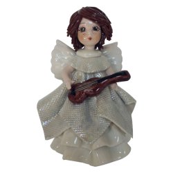 Статуэтка из фарфора Ангел белый с гитарой
