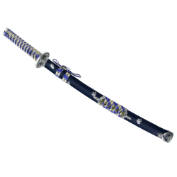 Серебристо-синий Самурайский меч Вакидзаси