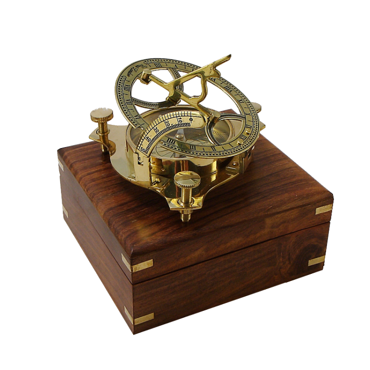 Морской компас в футляре из дерева Nautical NA-1631-B, компас на футляре
