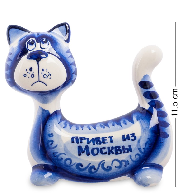 Фигурка Кот-Пряник Голубая гжель ГЛ-355
