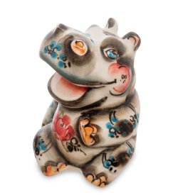 Фигурка Бегемот Цветная гжель