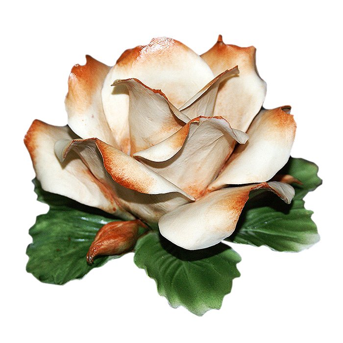 Подсвечник из фарфора бежевая Роза