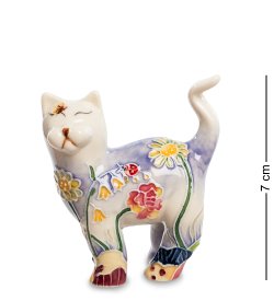 Статуэтка из фарфора Мартовский котенок в цветочках