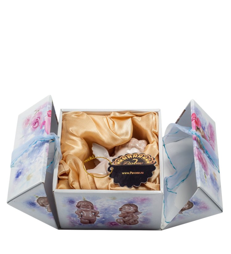 Статуэтка из фарфора Амурчик Молящийся Pavone JP-09/ 4, фотография в упаковке