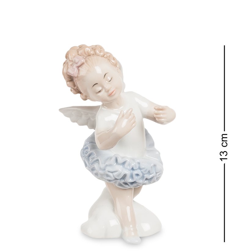 Статуэтка из фарфора Ангелочек Балерина в голубом платье Pavone JP-27/ 12