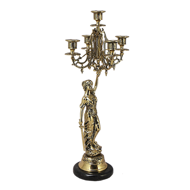 Канделябр на 5 свечей Джустиса, золотой Bello De Bronze BP-14099-D