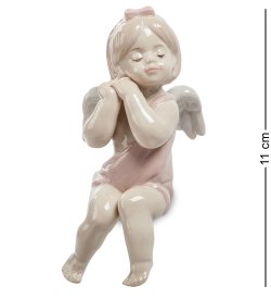 Статуэтка из фарфора Девочка-ангелочек на край полки