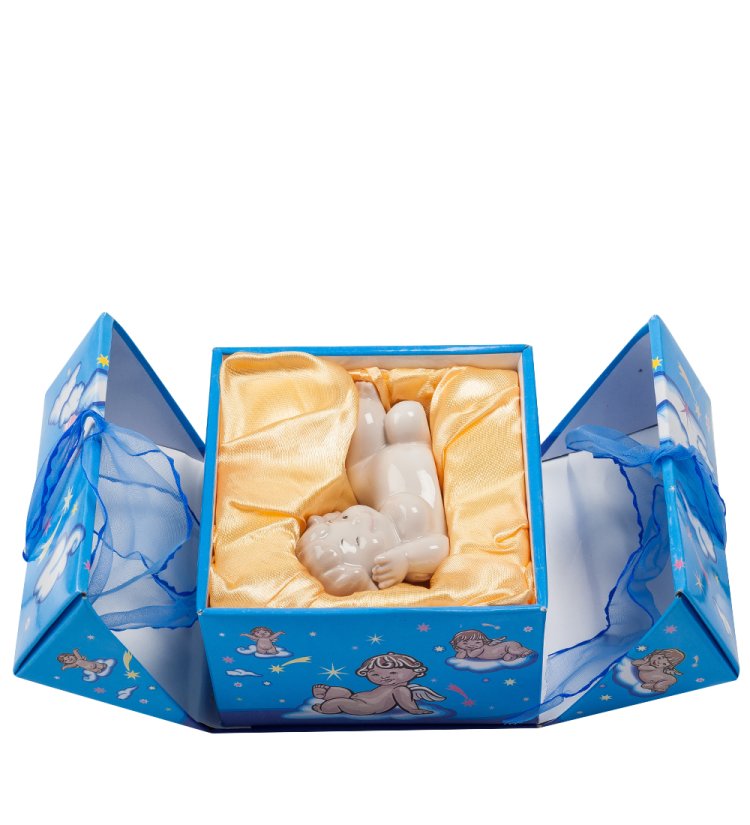 Статуэтка из фарфора Ангелочек Июль Pavone JP-01/ 7, фотография в упаковке