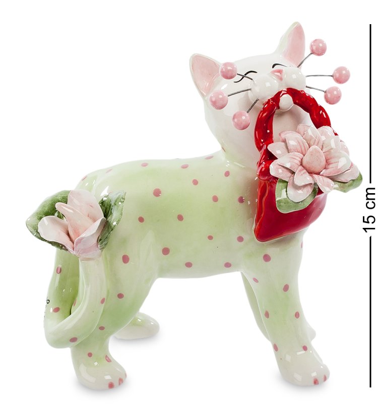 Статуэтка из керамики Зеленый Кот Горох Pavone CMS-31/55