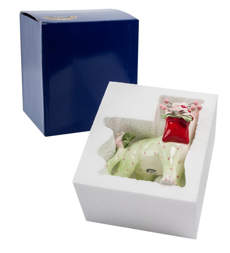 Статуэтка из керамики Зеленый Кот Горох Pavone CMS-31/55, фотография в упаковке