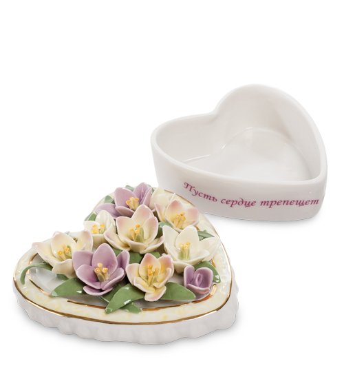 Шкатулка из керамики Весеннее сердце Pavone CMS-45/ 2, разборный вид