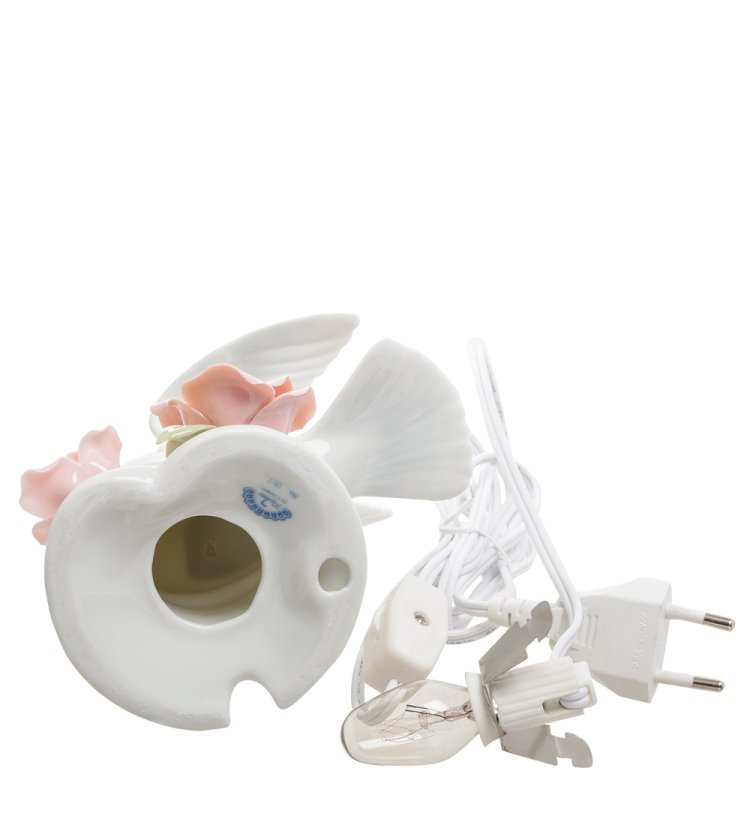 Светильник из фарфора Голубь на цветах Pavone CMS-10/ 7, фотография снизу