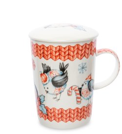 Кружка из фарфора Снегири