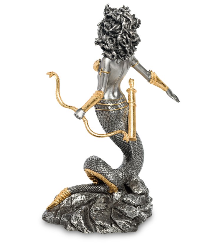 Статуэтка Медуза Горгона с золотым луком Veronese WS-479, оборотная сторона