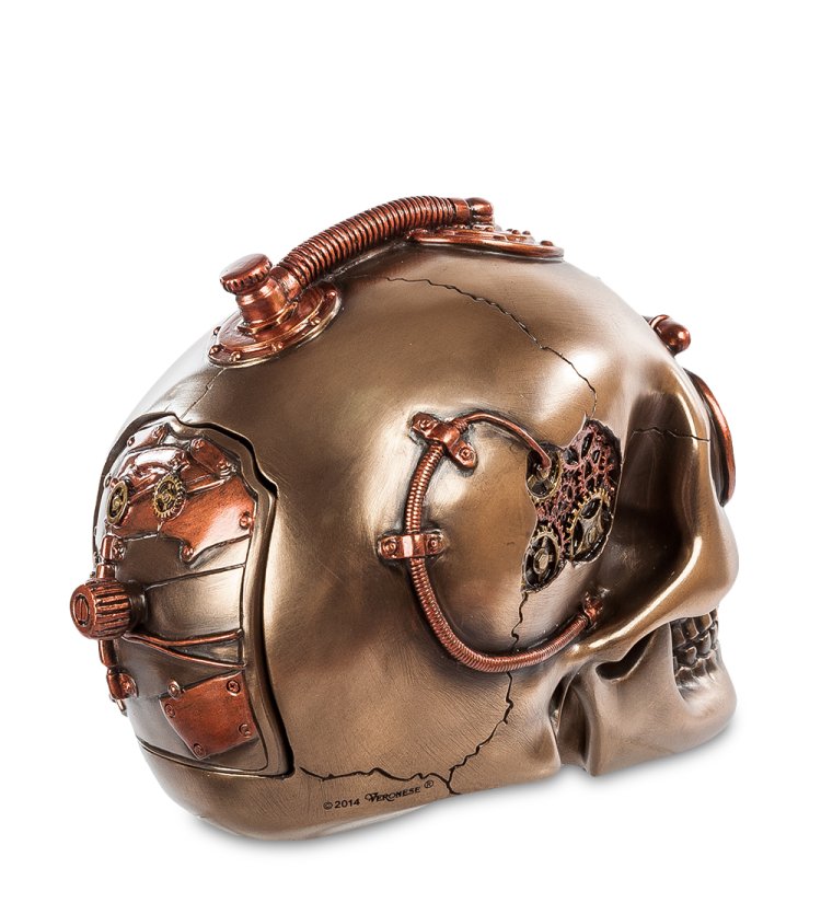 Шкатулка в стиле Стимпанк Череп Veronese WS-387, оборотная сторона