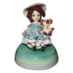 Статуэтка из фарфора музыкальная Кукла с медведем