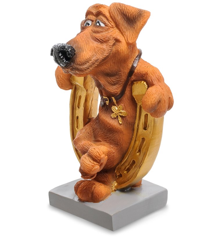 Статуэтка Собака Подкова на счастье The Comical World of Stratford RV-914, вид профиль