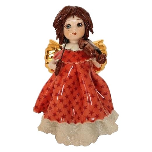 Статуэтка из фарфора Ангел красный со скрипкой