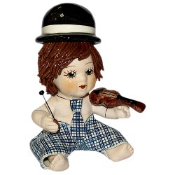 Статуэтка из фарфора Мальчик со скрипкой в голубом костюме