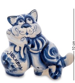 Фигурка Кот воришка Голубая гжель