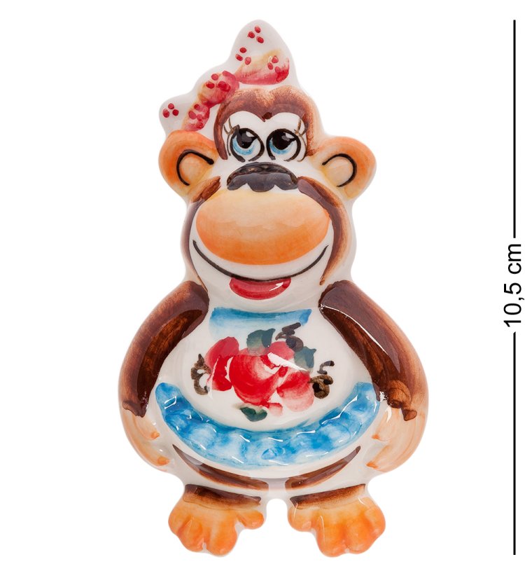 Магнит Обезьянка Цветная гжель 