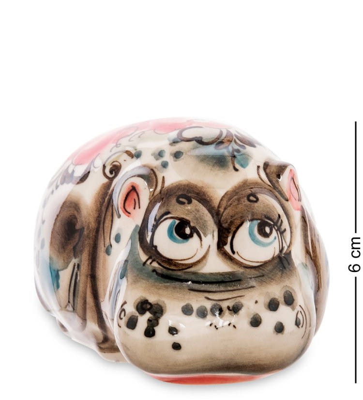 Статуэтка Бегемотик Цветная гжель ГЛ-579