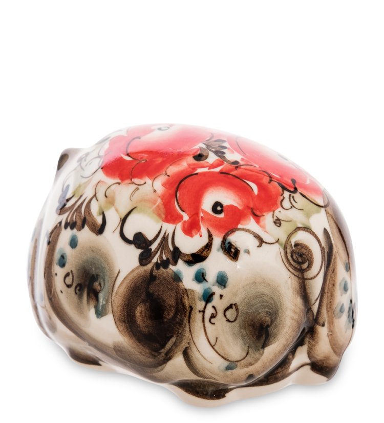 Статуэтка Бегемотик Цветная гжель ГЛ-579, фотография со спины