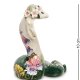 Фигурка из фарфора Полевая Змейка с белым цветочком Pavone JP-51/ 5, вид профиль