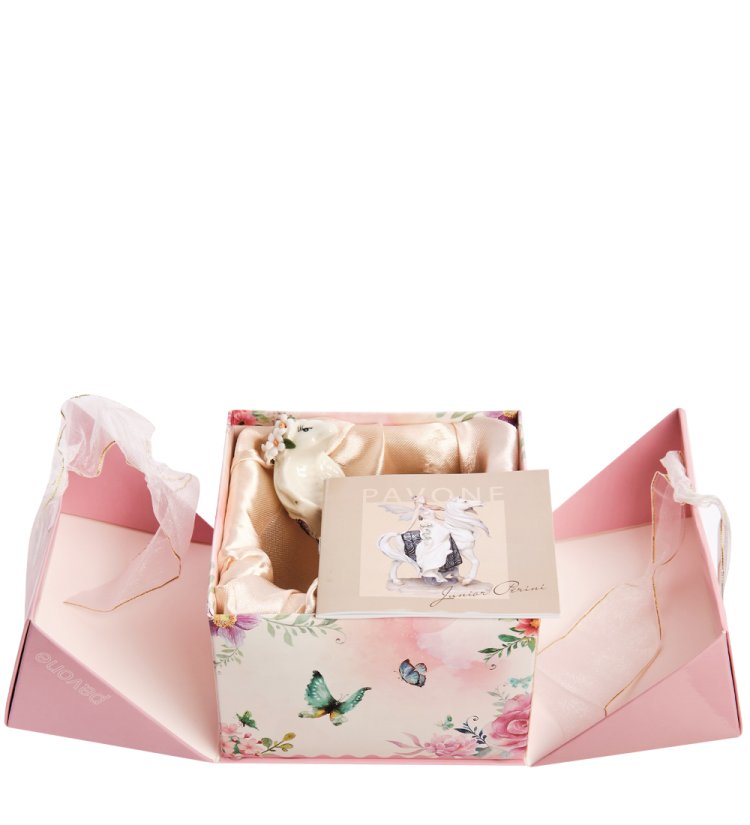 Фигурка из фарфора Полевая Змейка с белым цветочком Pavone JP-51/ 5, упаковочный вид