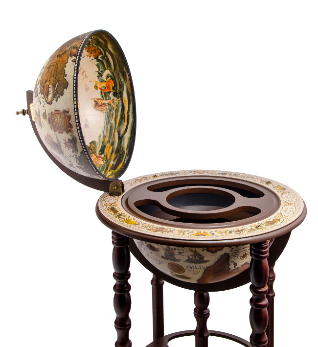 Напольный бар в виде глобуса со сферой 40 см Jufeng MG40003W, разборный вид