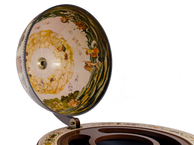 Напольный бар в виде глобуса со сферой 40 см Jufeng MG40003W, увеличенный вид разборной сферы