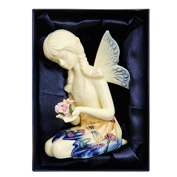Фигурка из фарфора Девушка-эльф с цветочками Pavone JP-07/11, упаковочный вид