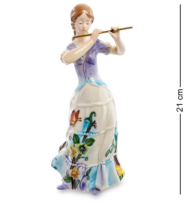 Статуэтка из фарфора Девушка с флейтой Pavone JP-37/ 3