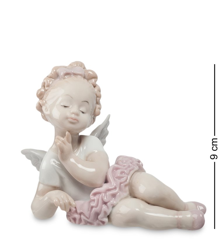 Статуэтка из фарфора Ангелочек Балерина в розовом платье Pavone JP-27/ 13