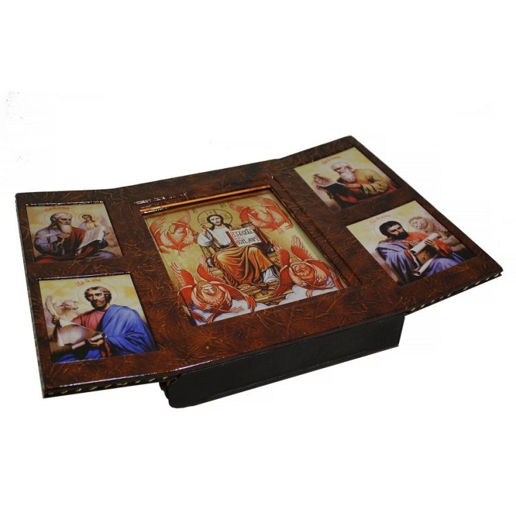 Книга кожаном переплете Евангелие в футляре триптих BG4070F