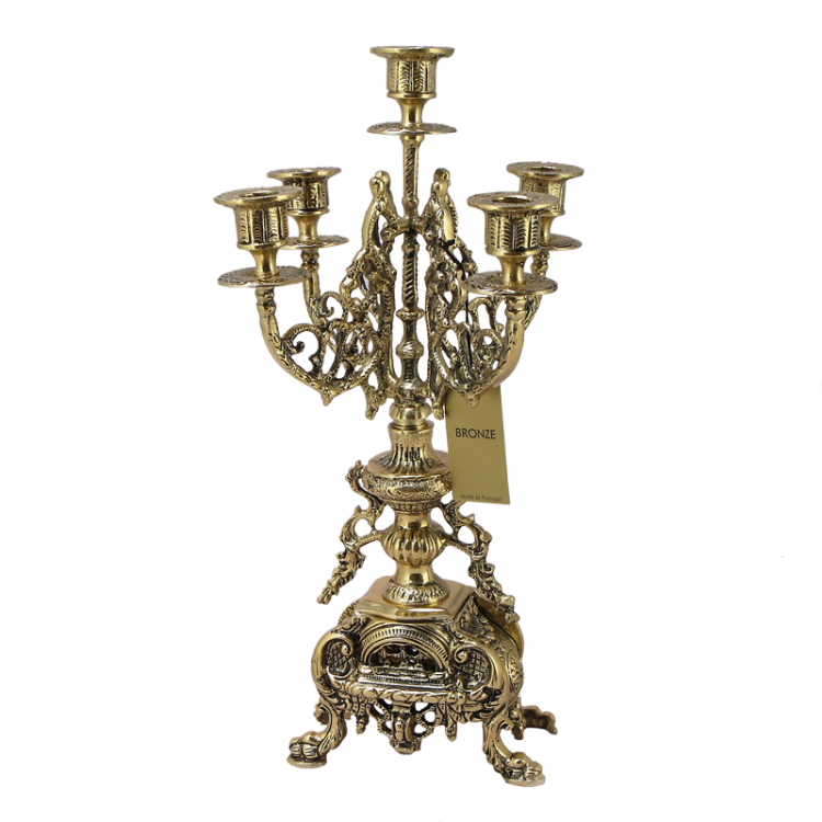 Канделябр на 5 свечей Париж, золотой Bello De Bronze BP-14071-D