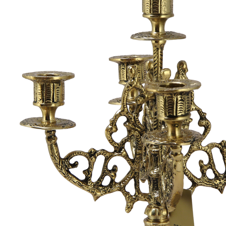 Канделябр на 5 свечей Париж, золотой Bello De Bronze BP-14071-D, фотография рожков
