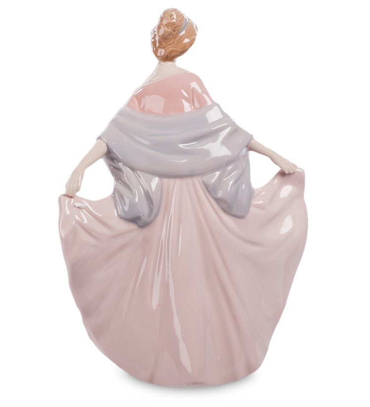 Статуэтка из керамики Леди в розовом платье Pavone CMS-20/22, фотография со спины