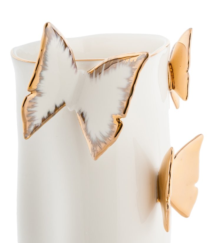 Ваза для цветов из фарфора Золотые Бабочки Pavone FM-66/ 2, фотография бабочек крупным планом