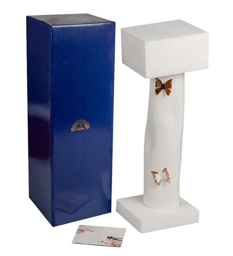 Ваза для цветов из фарфора Золотые Бабочки Pavone FM-66/ 2, фотография в упаковке