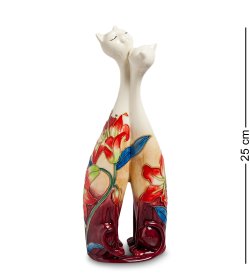 Ваза из фарфора для цветов Парочка кошек Цветы