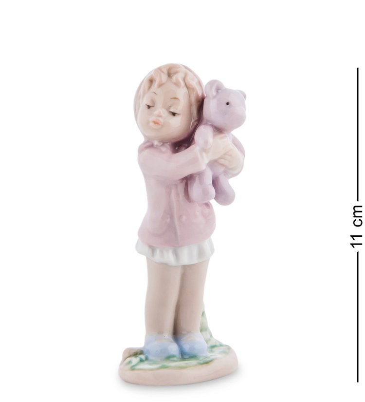 Фигурка из фарфора Девочка и плюшевый мишка Pavone JP-29/54