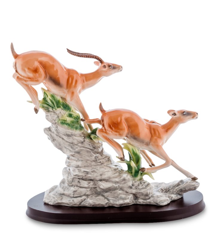 Статуэтка из фарфора Антилопы Pavone FM-24, фотография сбоку