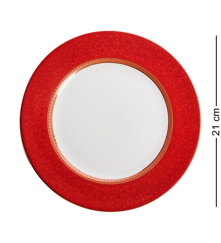 Набор из 2-ти тарелок из фарфора Элегантность, красные Pavone JK-238, фотография маленькой тарелки