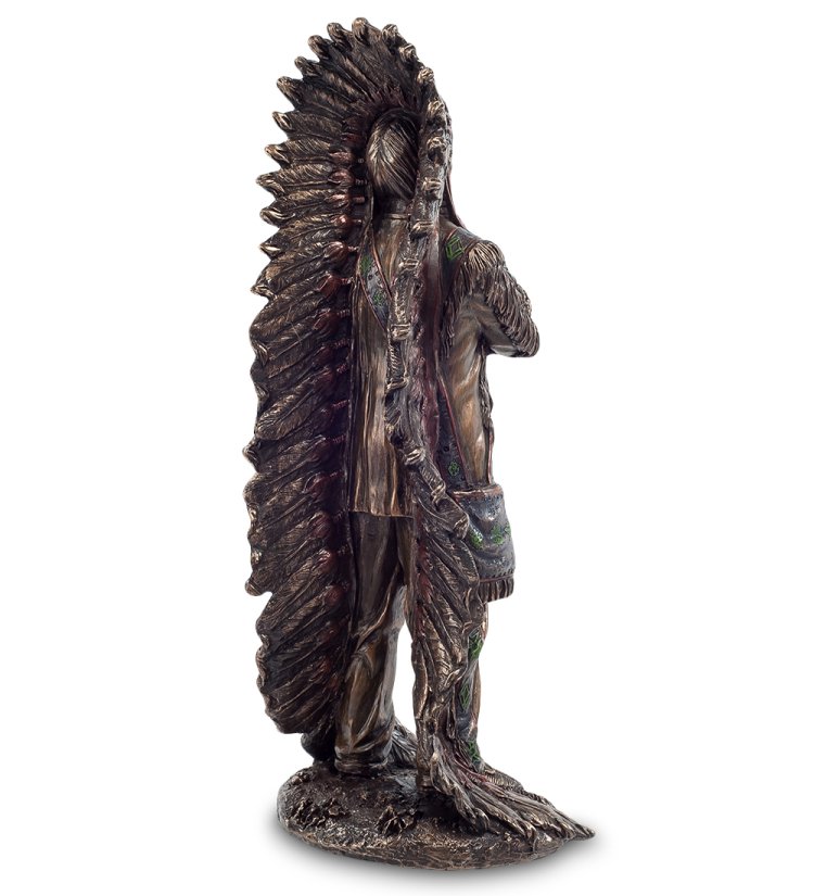 Статуэтка Медный Индейский вождь Veronese WS-443, оборотная сторона