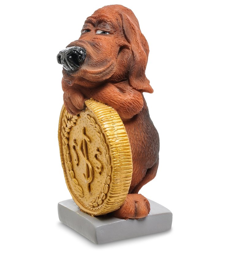 Статуэтка Собака Блад-хаунд Монета на удачу The Comical World of Stratford RV-913, вид профиль