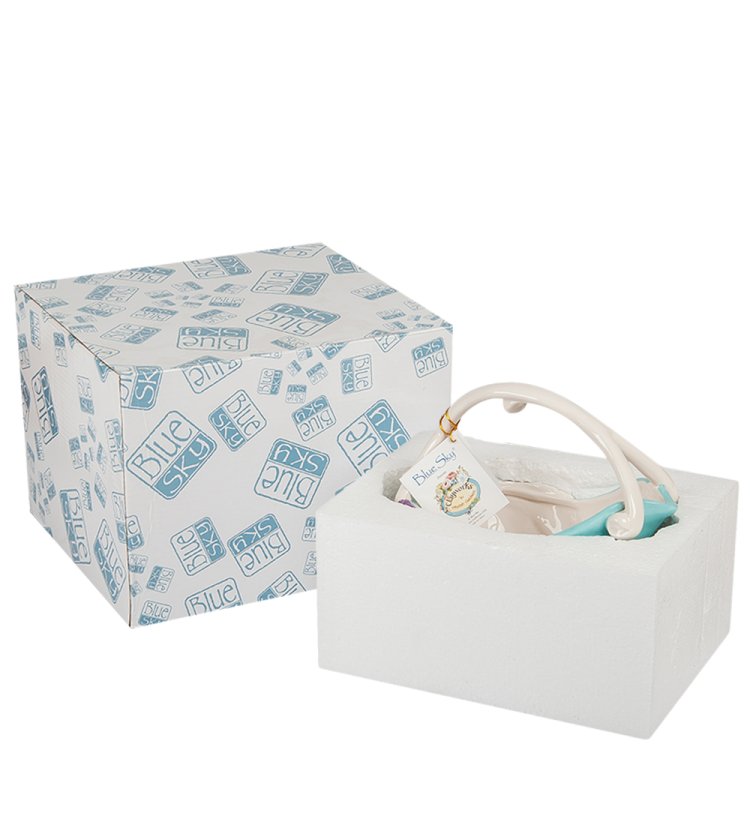 Вазочка с ручкой для конфет Павлин Blue Sky BS- 98, фотография в упаковке