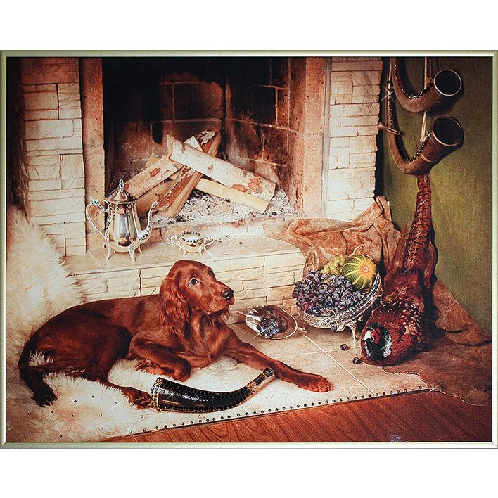 Картина Удачная охота c кристаллами Swarovski