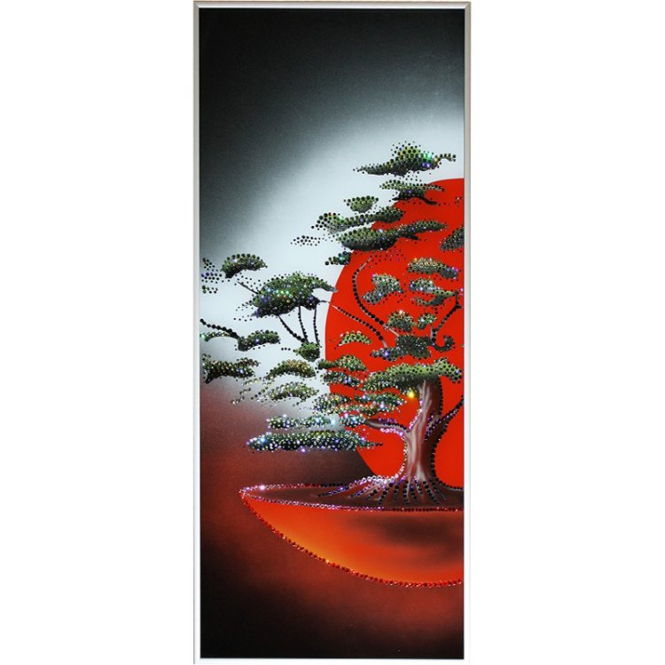 Картина Копмозиция Бонсай c кристаллами Swarovski